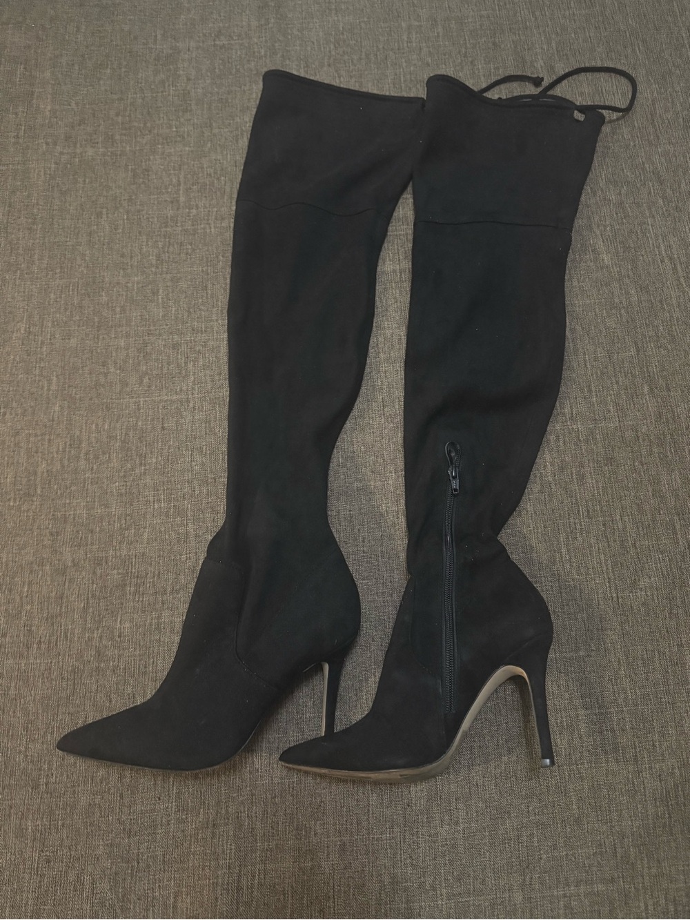 Aldo over the knee suede stiletto heel boots black sz 6